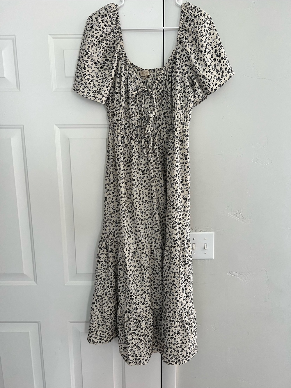 Indulge Cream Maxi Dress with Black Floral Print